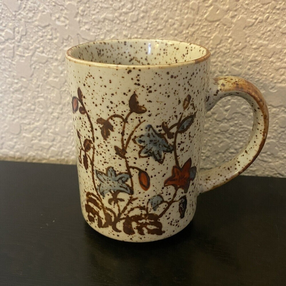 vintage speckled stoneware coffee mug